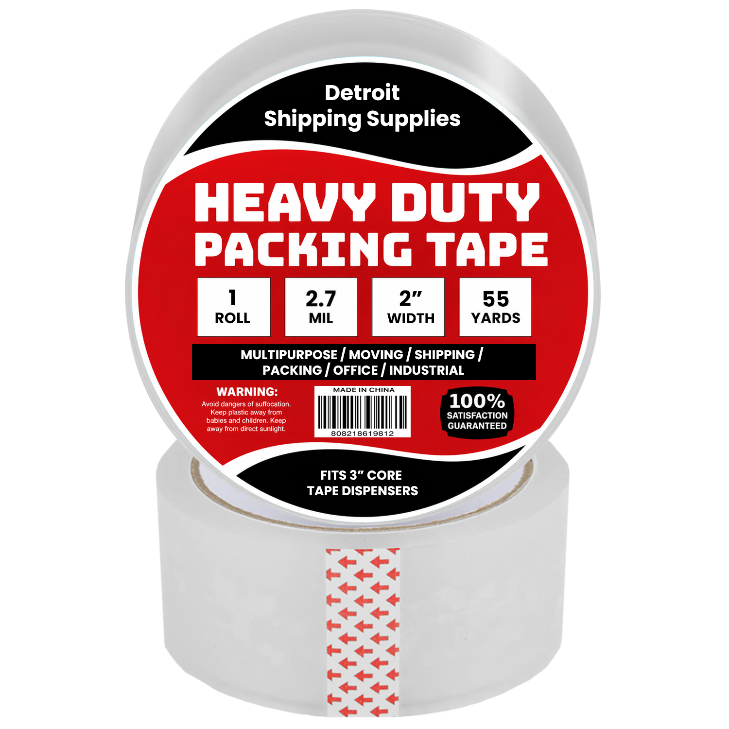 Heavy Duty Packing Tape – Clear, 2.7 Mil, 2" x 55 Yds