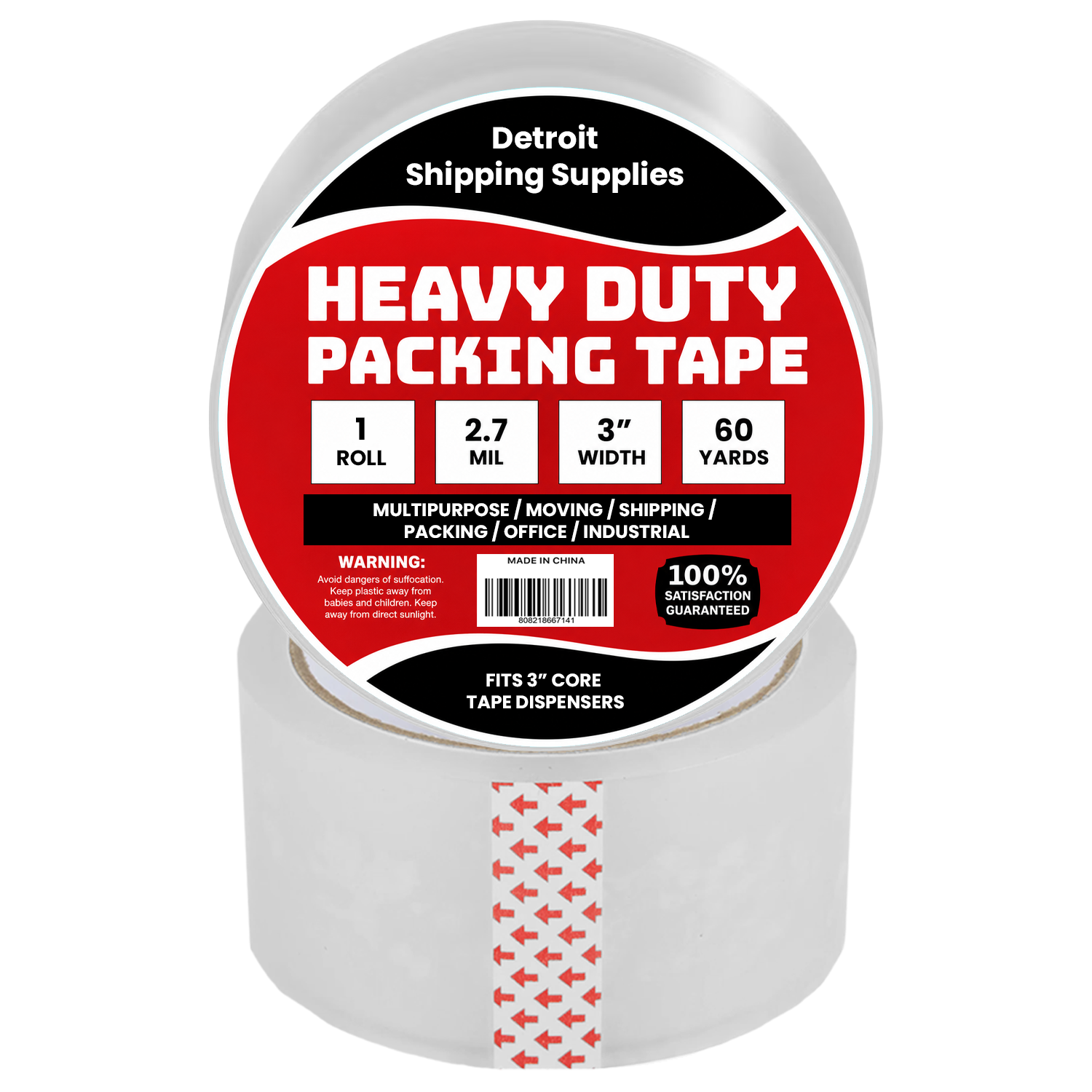 Heavy Duty Packing Tape – Clear, 2.7 Mil, 3" x 60 Yds