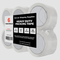 Heavy Duty Packing Tape, 6 Rolls – Clear, 2.7 Mil, 3" x 60 Yds, 360 Yds Total